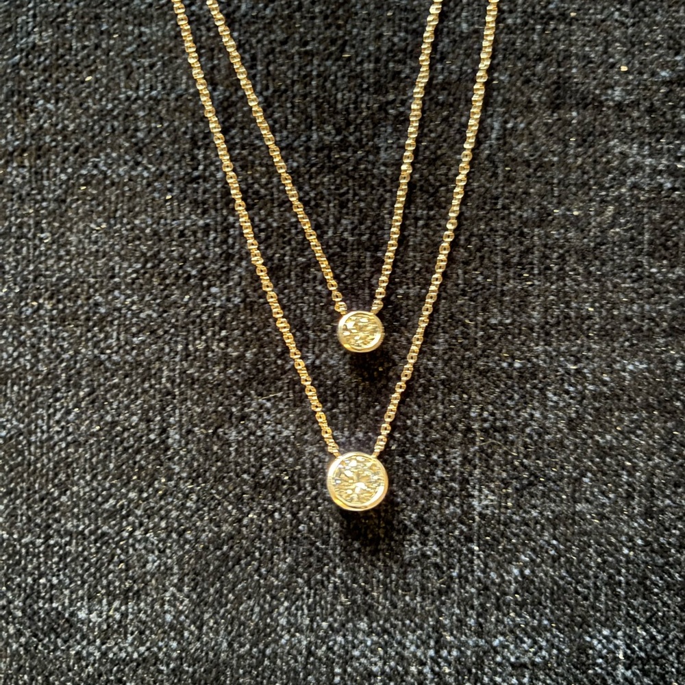 Jennifer Miller Double Solitaire Layered Necklace - Picture 2 of 6
